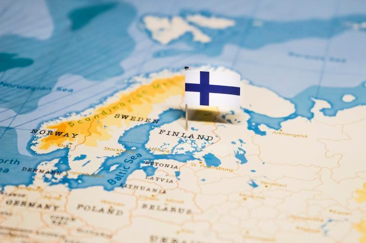 Finland on the map (© Shutterstock/hyotographics)