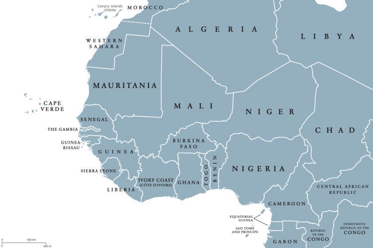 Map of West Africa (© Shutterstock/Peter Hermes Furian)