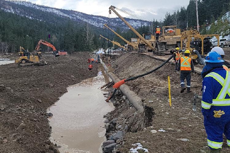 Progress on river diversion - Coldwater Area (© Trans Mountain)