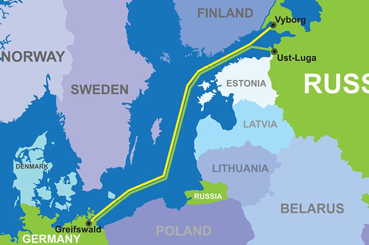 Route of Nord Stream 2 (copyright by Shutterstock/MurzilA) 
