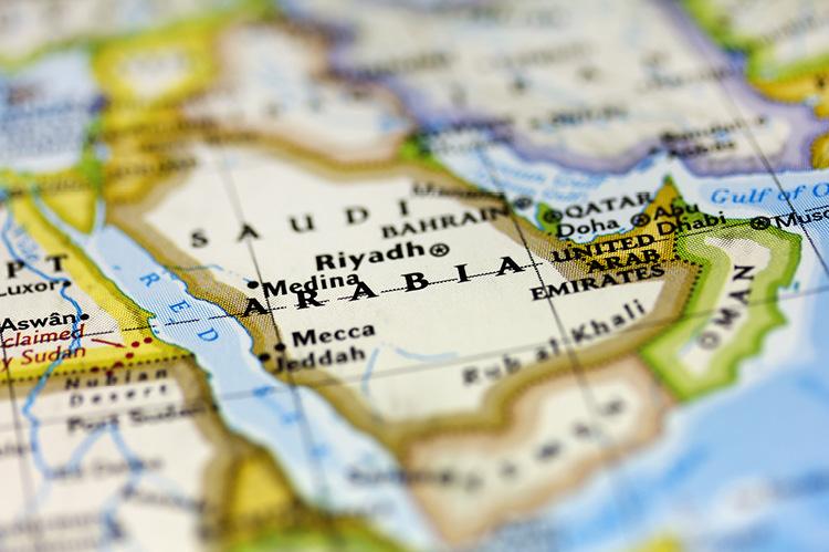 Saudi Arabia on the map (copyright by Shutterstock/Marcio Jose Bastos Silva)