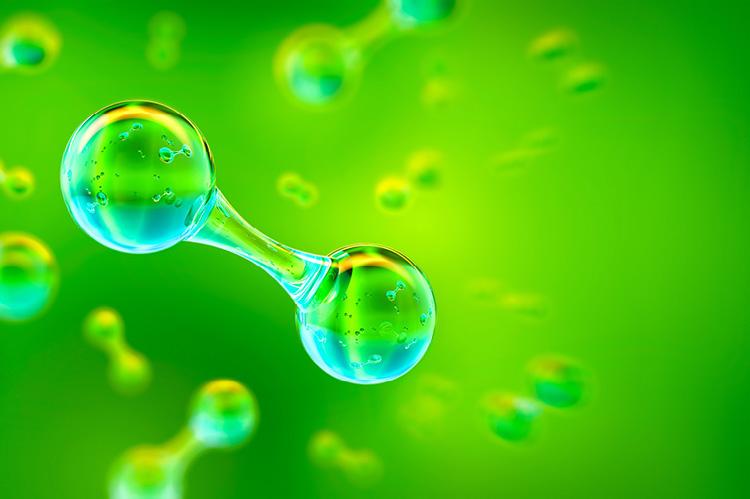 Hydrogen molecule (© Shutterstock/Corona Borealis Studio) 
