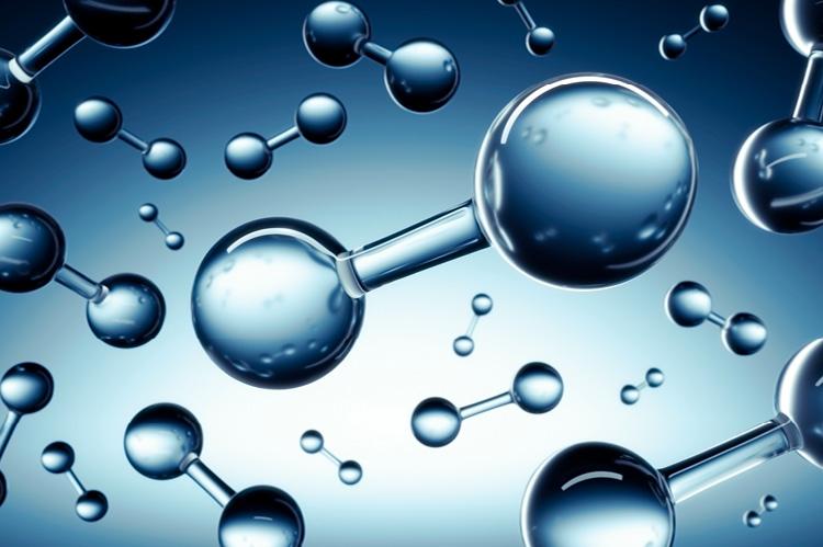 Hydrogen molecules model (© Shutterstock/peterschreiber.media) 