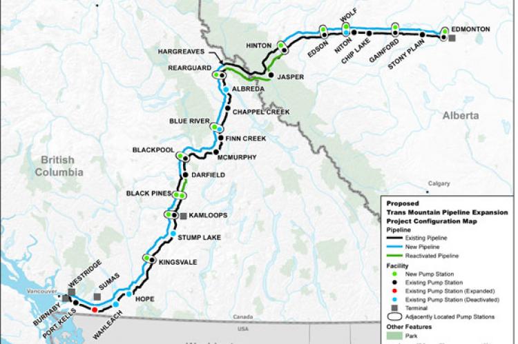 Proposed Trans Mountain Pipeline Expansion Map Project Configuration Map (© 2013 National Energy Board)