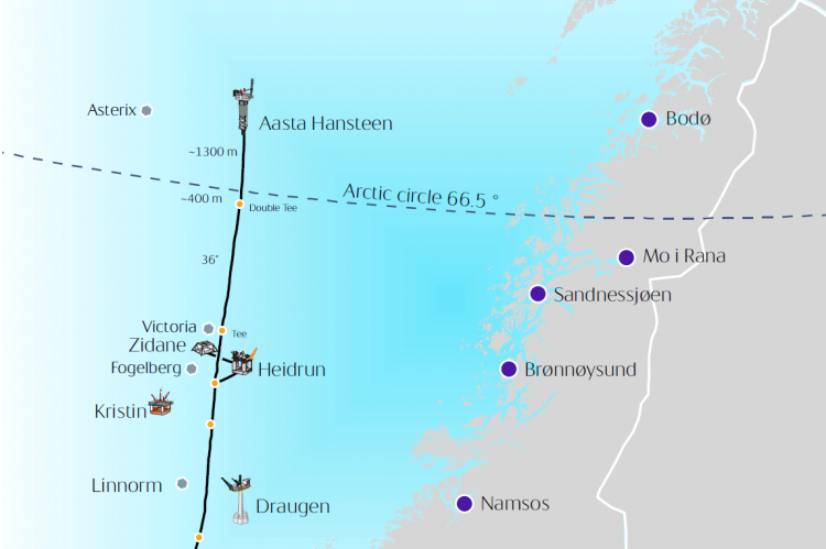 Map - Polarled Pipeline Project (© 2015 Statoil)