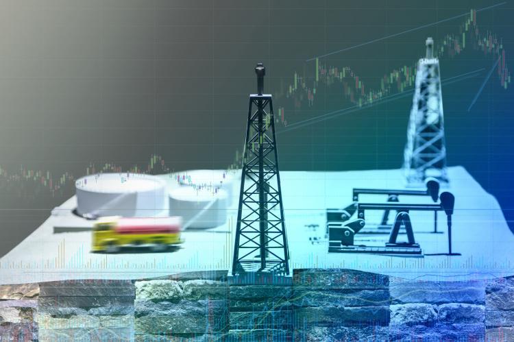 Shale gas drilling and stock market (copyright by Shutterstock/LEEDDONG)