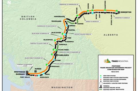 Proposed Trans Mountain Expansion Project Configuration Map (© 2015 Trans Mountain)