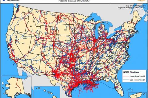 Gaz Transmission and Hazardous liquid pipeline (© 2015 PHMSA - Pipeline and Hazardous Materials Safety Administration)