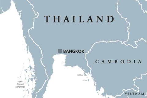 Bangkok on the map (© Shutterstock/Peter Hermes Furian)