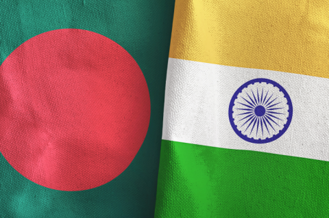 Flags of Bangladesh and India (© Shutterstock/NINA IMAGES)