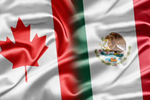 Flags of Canada and Mexico (© Shutterstock/ruskpp)