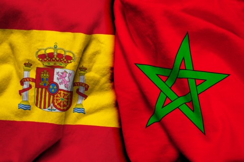 Flags of Spain and Morocco (© Shutterstock/Aritra Deb)
