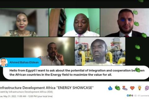 Screenshot of the Infrastructure Development Africa “ENERGY SHOWCASE” live on LinkedIn