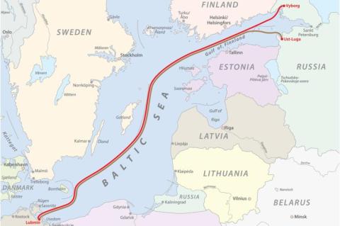 The route of Nord Stream 2 (© Shutterstock/Rainer Lesniewski)