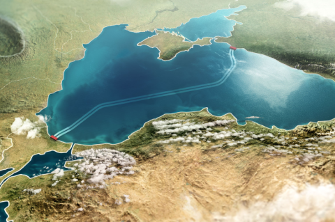 Route of the TurkStream pipeline as 3D rendering (© TurkStream)