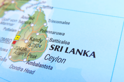 Sri Lanka on the map (© Shutterstock/Eivaisla) 