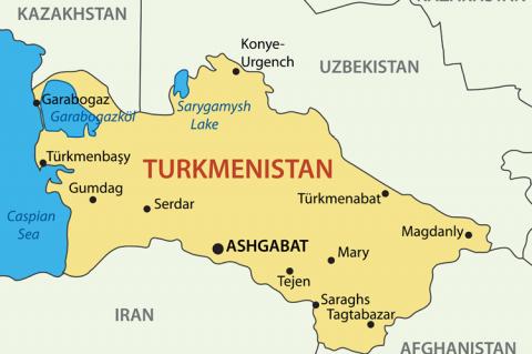 Turkmenistan map (copyright by Shutterstock/pavalena)