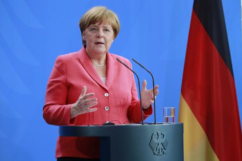 German Chancellor Angela Merkel at a press conference (copyright by Shutterstock/360b)