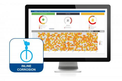 The Plantweb™ Insight Inline Corrosion Application dashboard is equipped with alerts and an intuitive heatmap. (Copyright by Emerson)