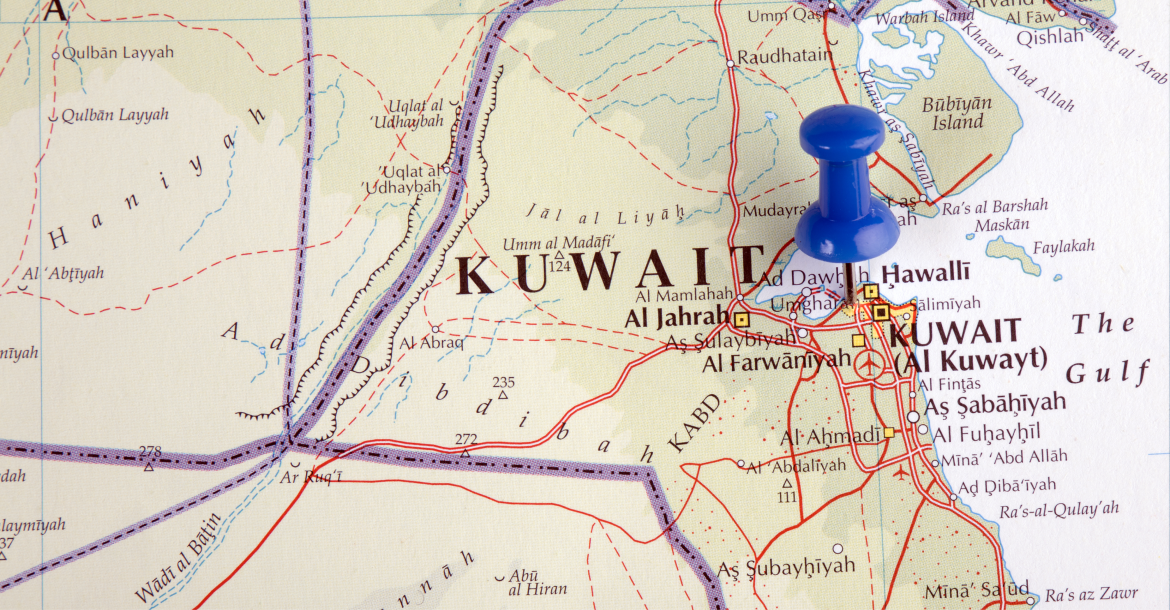 Kuwait on the map (© Shutterstock/JPstock)