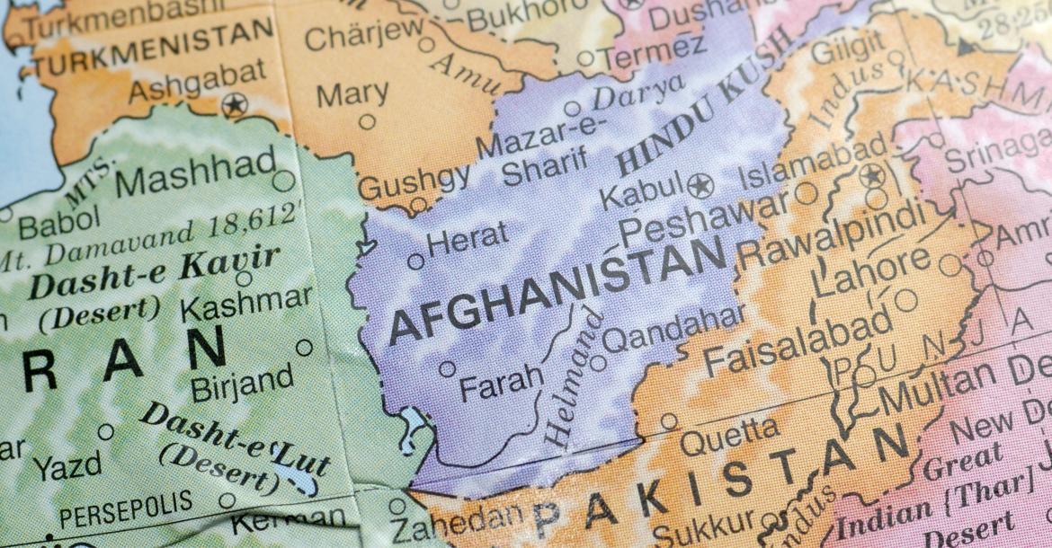 Map of Afghanistan, Turkmenistan and Pakistan (© Shutterstock/Kent Weakley)