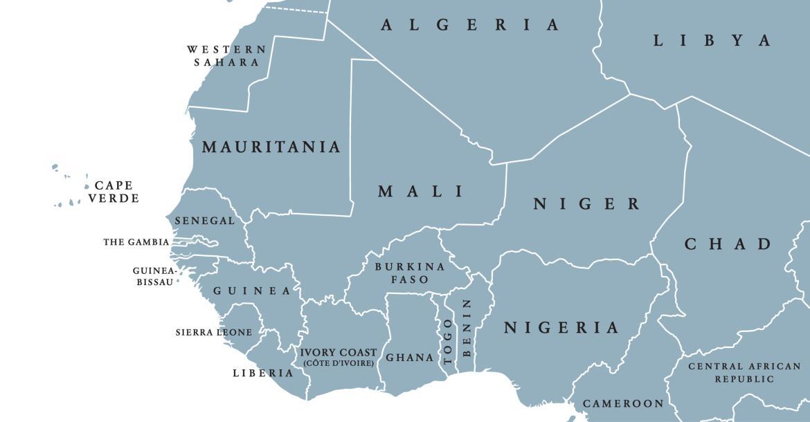 Map of West Africa (© Shutterstock/Peter Hermes Furian)