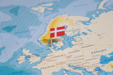 Denmark on the map (© Shutterstock/hyotographics)