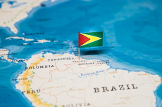 Guyana on the map (© Shutterstock/hyotographics)