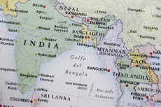 India, Bangladesh & Myanmar on the map (© Shutterstock/TonelloPhotography)